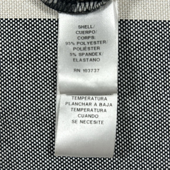 Donna Morgan Womens Black White Chevron Wide Leg Collared Jumpsuit Size 8 Work - Picture 13 of 13